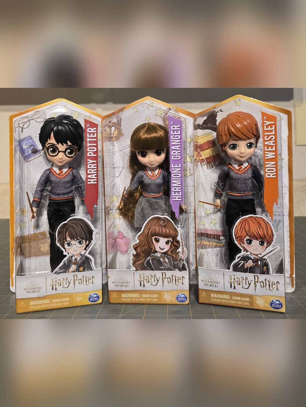 Harry Potter, Hermione, & Ron 8" 'Wizarding World' Dolls
